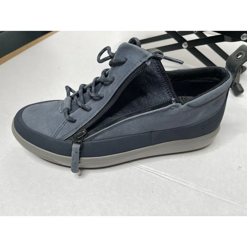 Ecco Gore Tex Womens Lace Up Zip Up Blue Shoes Women’s 9.5 ,EU 40 ,Men Size 7